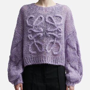 LOEWE Anagram Mohair-blend Sweater In Purple